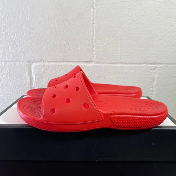 Crocs Classic 206121 Bright Red Slip On Open Toe Comfort Slide Sandals Men's 10 - Picture 3 of 8